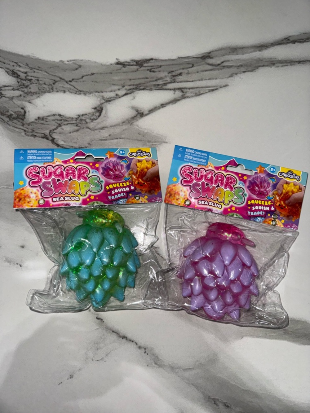 Set of 2 sugar swaps Sea Slug Sensory Toy - Green & Purple